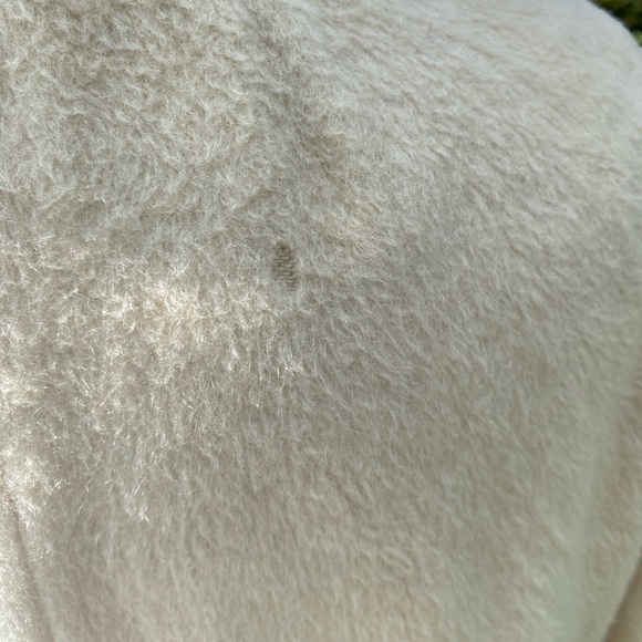 Vintage 1960s Gus Meyer Beige Wool Coat Honey Furry Collar 3/4 Sleeves L - Picture 9 of 16